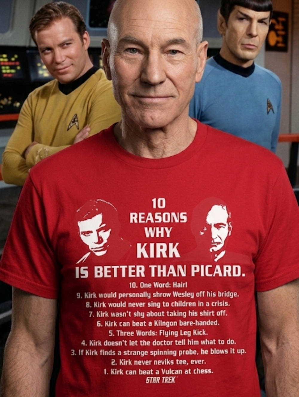 Star Trek Captain Kirk Graphic T-Shirt Rare